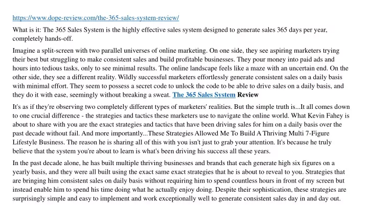 https www dope review com the 365 sales system
