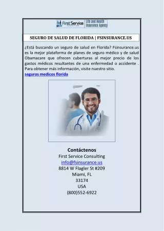 est buscando un seguro de salud en florida