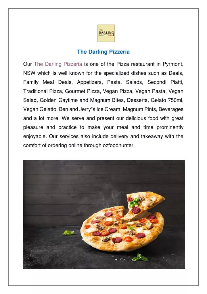 the darling pizzeria