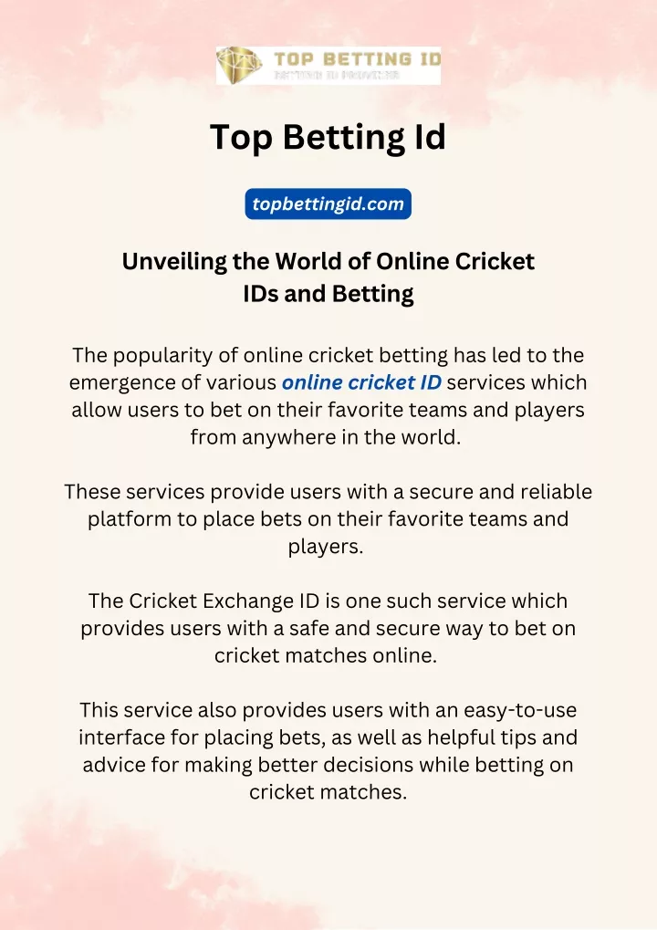 top betting id