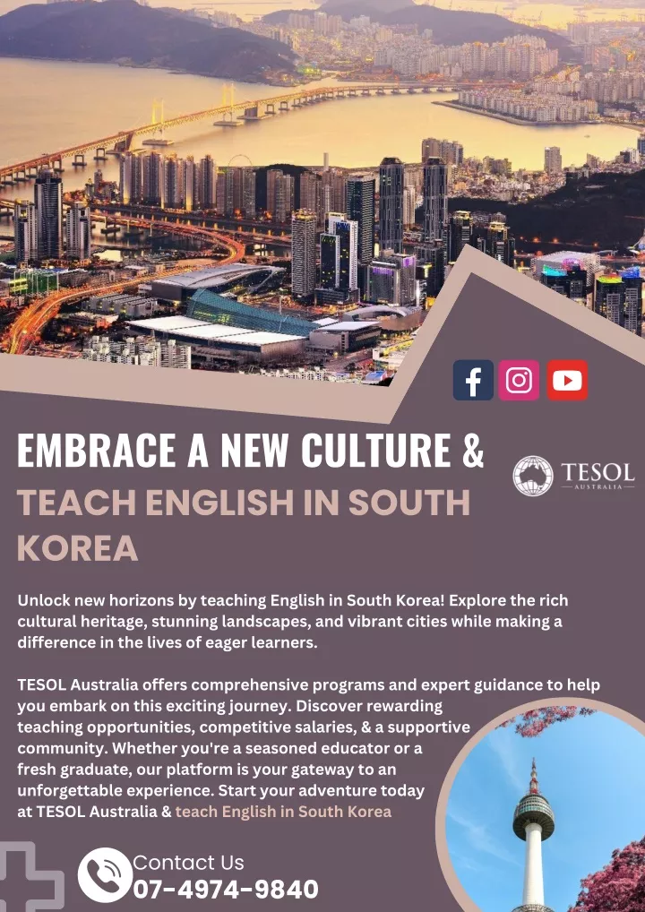 embrace a new culture teach english in south korea