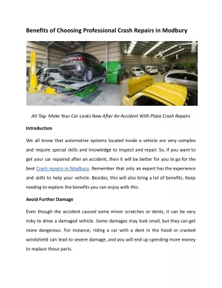 Benefits of Choosing Professional Crash Repairs in Modbury .docx