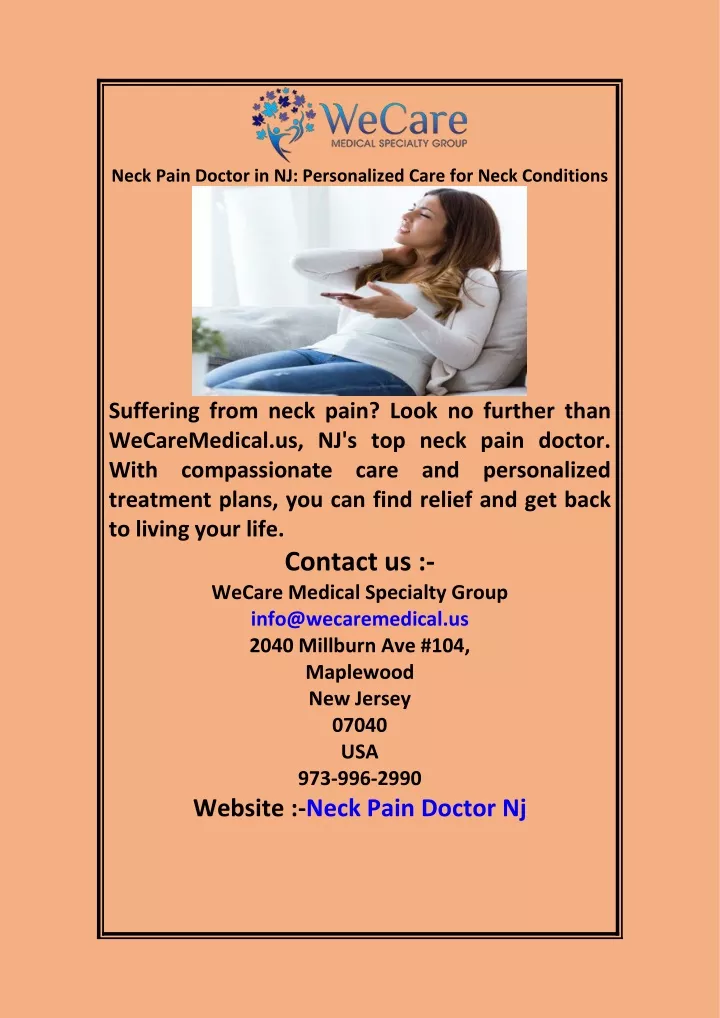 neck pain doctor in nj personalized care for neck