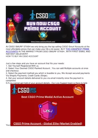 Buy CSGO Smurf Accounts  CSGO Prime Account Starting From 16.99