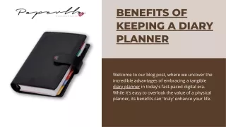 Benefits of Keeping a Diary Planner