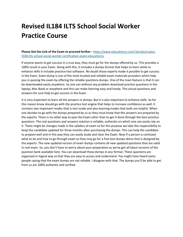 revised il184 ilts school social worker practice