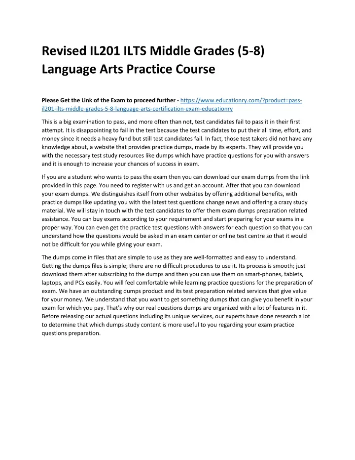 revised il201 ilts middle grades 5 8 language