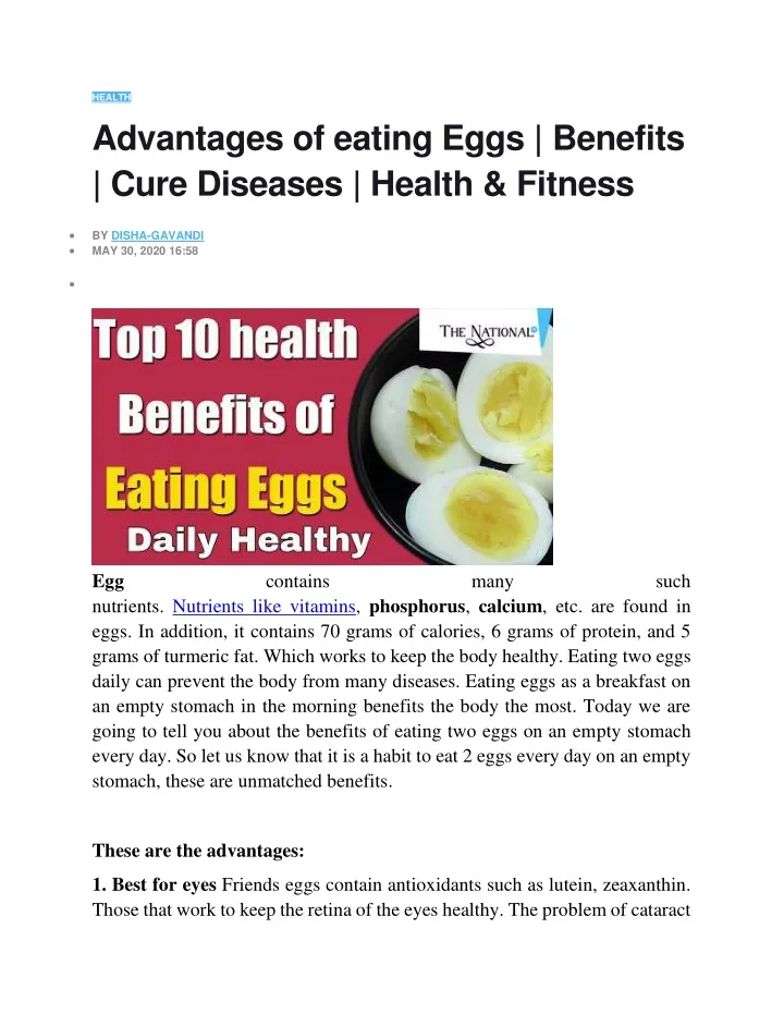 health advantages of eating eggs benefits cure