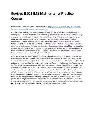 revised il208 ilts mathematics practice course