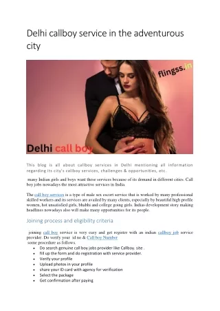 delhi callboy service in the adventurous city
