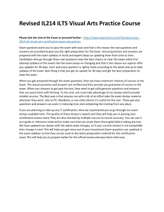 revised il214 ilts visual arts practice course