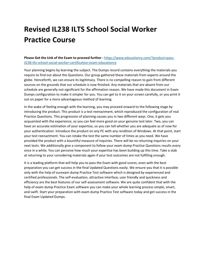 revised il238 ilts school social worker practice