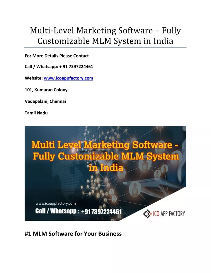 multi level marketing software fully customizable