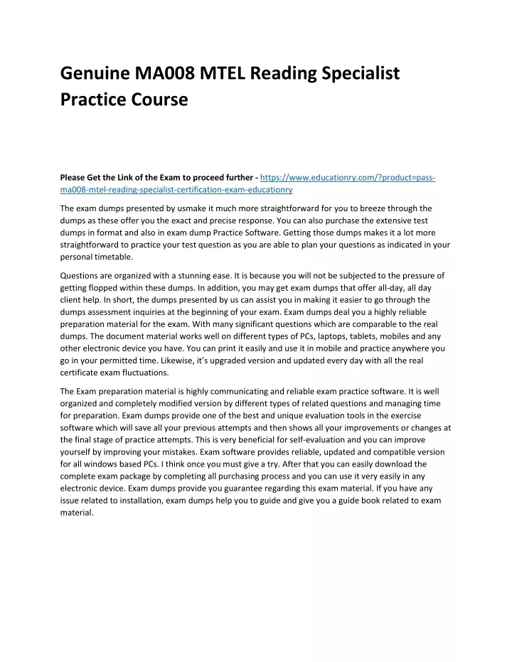 genuine ma008 mtel reading specialist practice