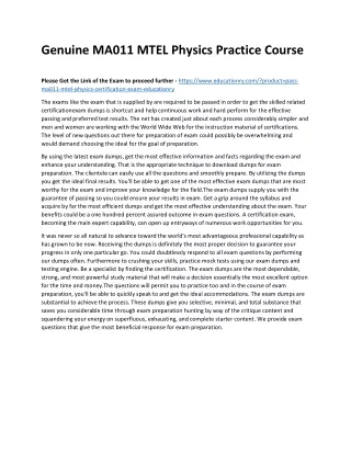 genuine ma011 mtel physics practice course