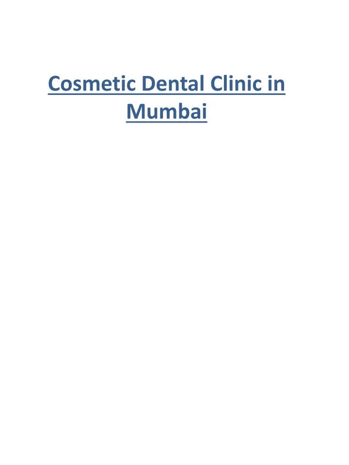 cosmetic dental clinic in mumbai