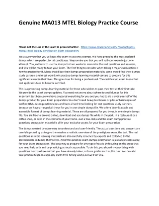 genuine ma013 mtel biology practice course