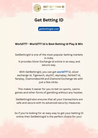 World777 - World777 Id is Best Betting Id Play & Win