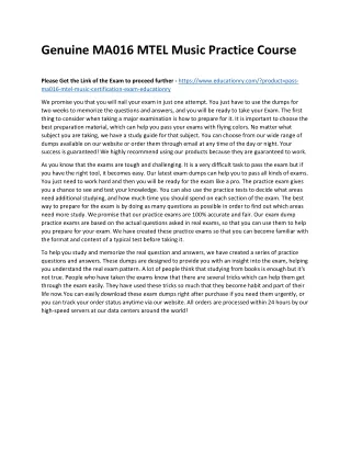 genuine ma016 mtel music practice course