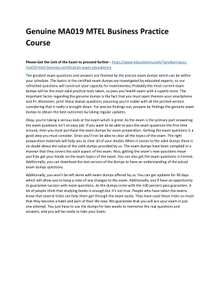 genuine ma019 mtel business practice course