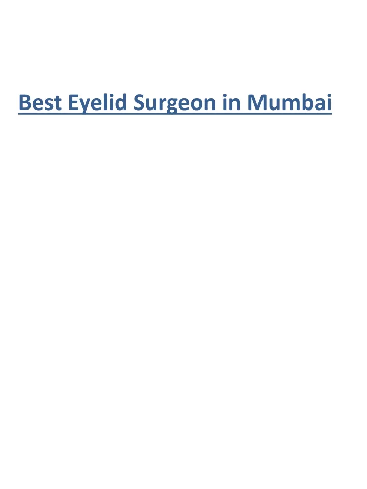 best eyelid surgeon in mumbai