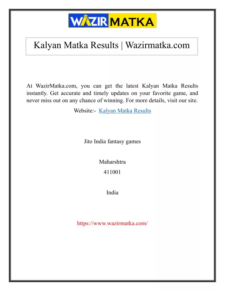 kalyan matka results wazirmatka com