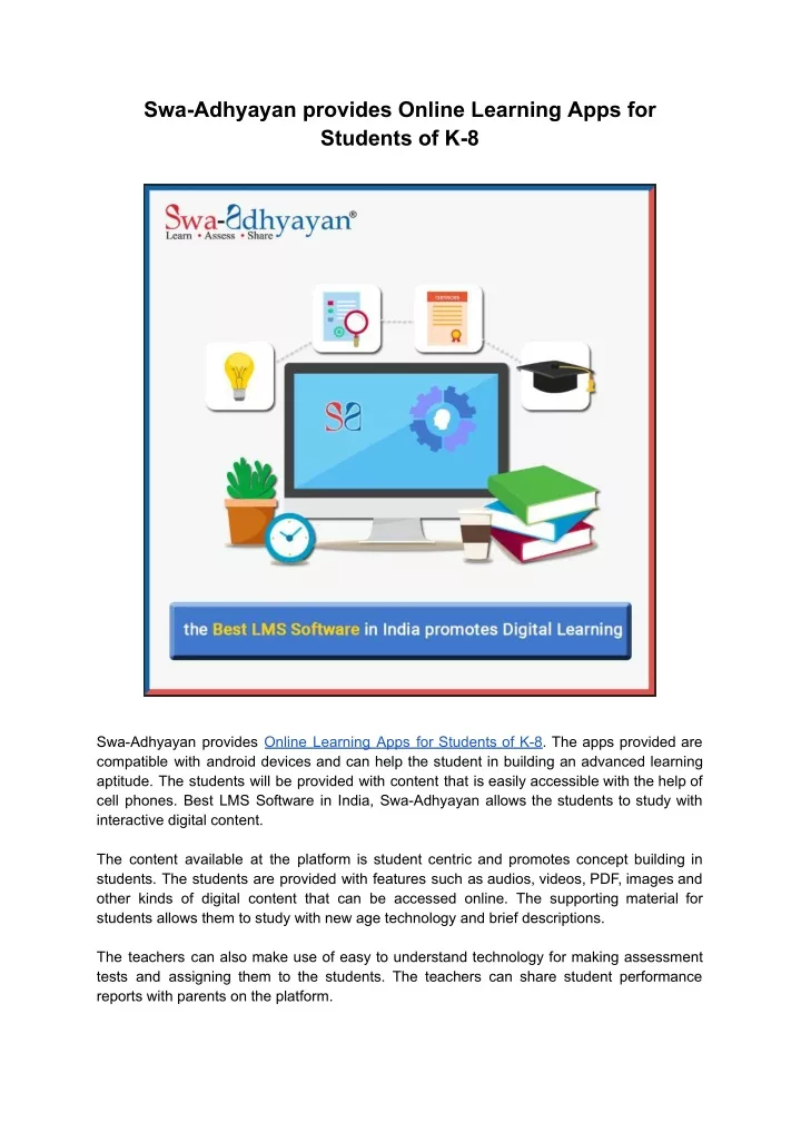 swa adhyayan provides online learning apps
