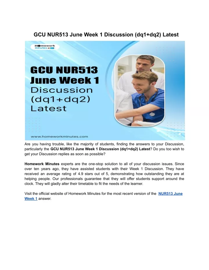 gcu nur513 june week 1 discussion dq1 dq2 latest