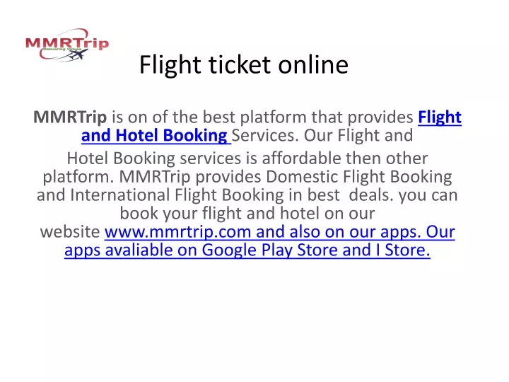 flight ticket online
