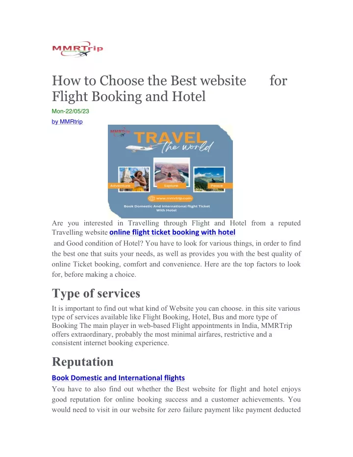 how to choose the best website for flight booking