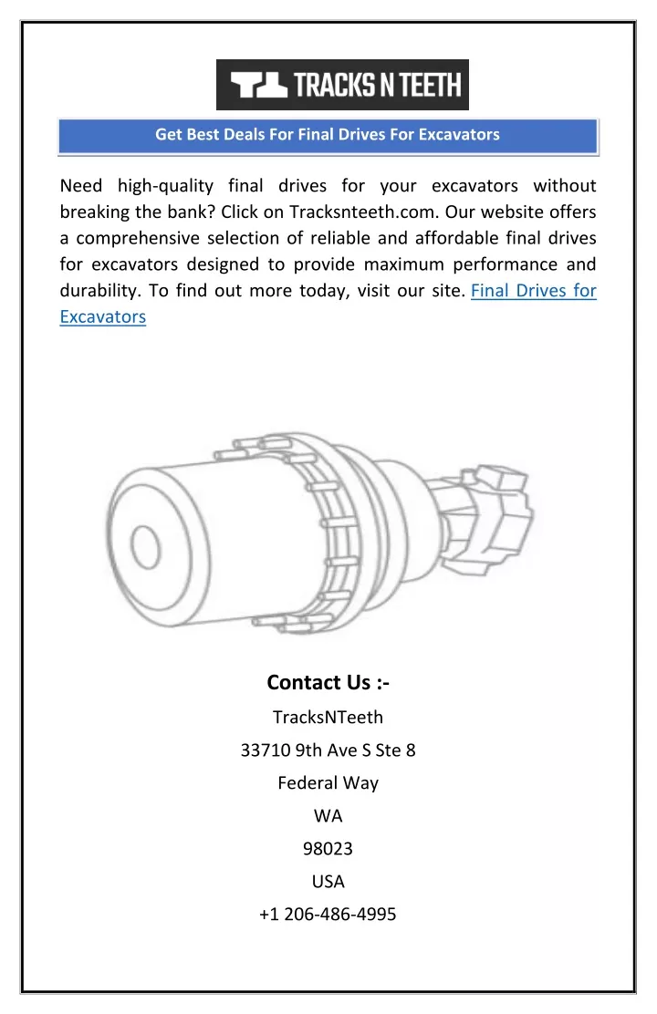 get best deals for final drives for excavators