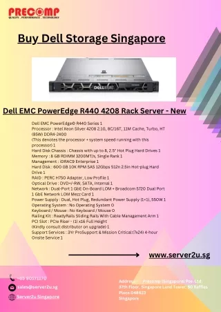 Buy Dell EMC PowerEdge R440 4208 Rack Server Singapore