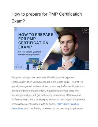 How to prepare for PMP Certification Exam?