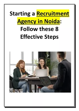 Starting a Recruitment Agency in Noida - Follow these 8 Effective Steps