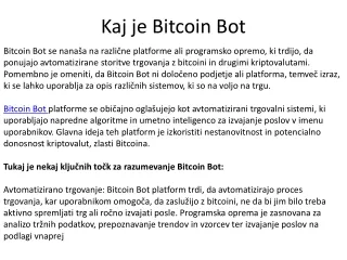 Kaj je Bitcoin Bot