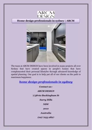 Home design professionals in sydney | ARCM