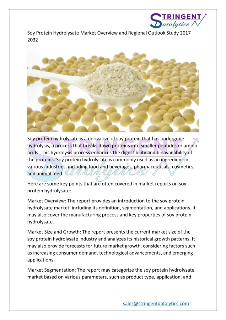 soy protein hydrolysate market overview