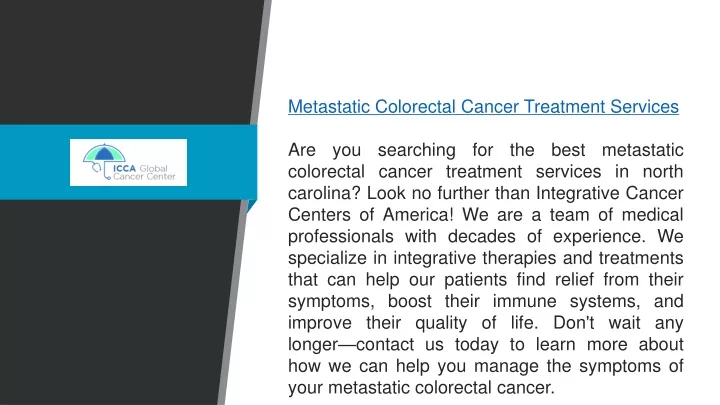 metastatic colorectal cancer treatment services