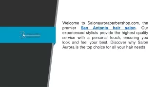 San Antonio Hair Salon  Salonaurorabarbershop.com