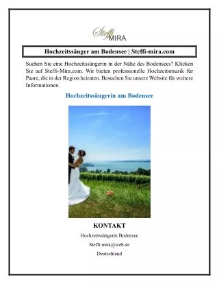 Hochzeitssänger am Bodensee  Steffi-mira.com