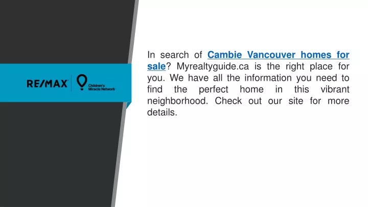 in search of cambie vancouver homes for sale