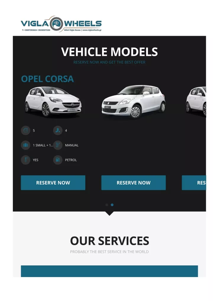 vehicle models reserve now and get the best offer