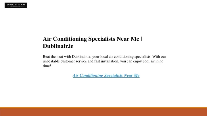 air conditioning specialists near me dublinair