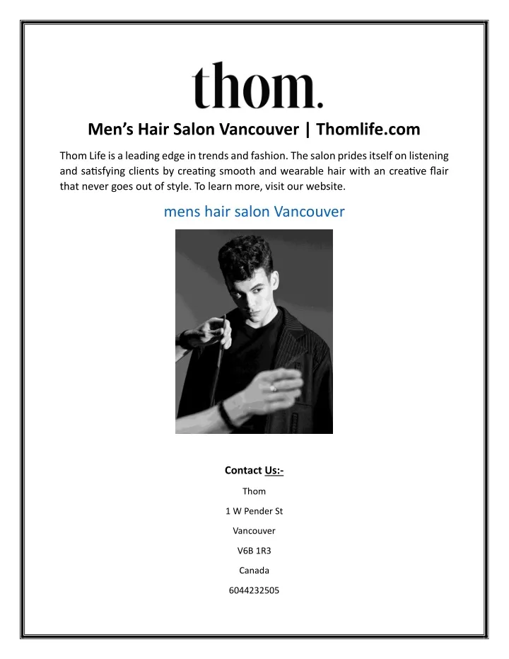 men s hair salon vancouver thomlife com