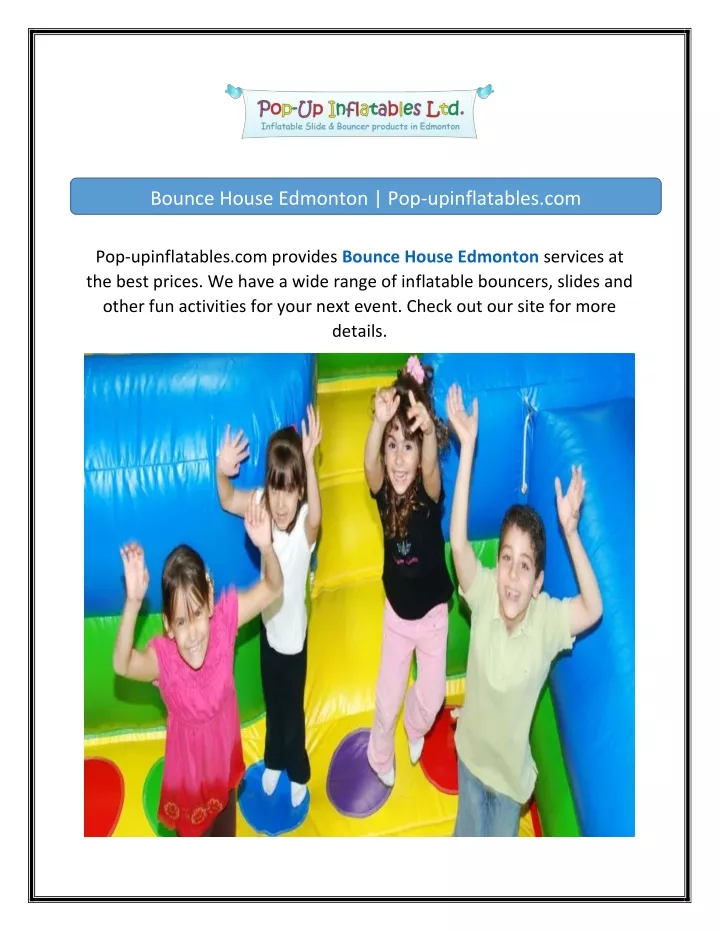 bounce house edmonton pop upinflatables com