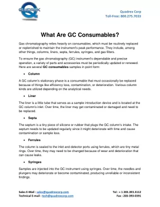 What Are GC Consumables?