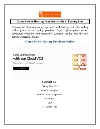 Game Server Hosting Providers Online  Fasting.host