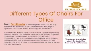 PPT Differnt Types Of Chairs For Office