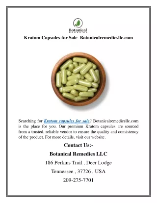 kratom capsules for sale botanicalremediesllc com