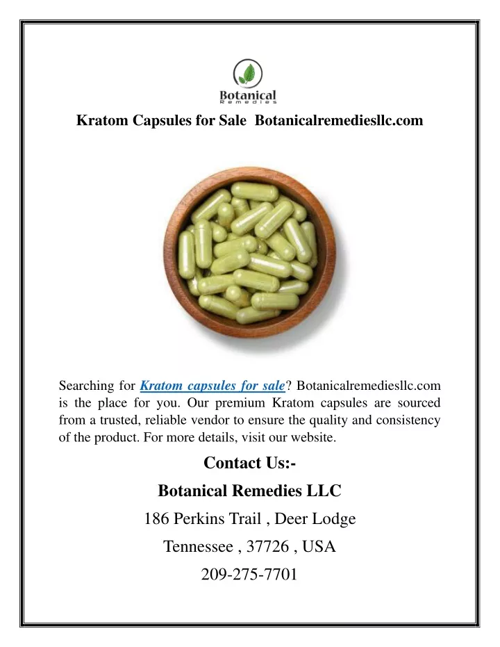 kratom capsules for sale botanicalremediesllc com